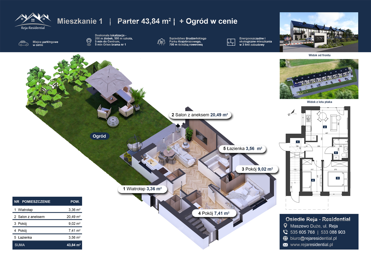 Mieszkanie nr 1 Płock Nowe mieszkania w Maszewie dużym Reja koło Płock