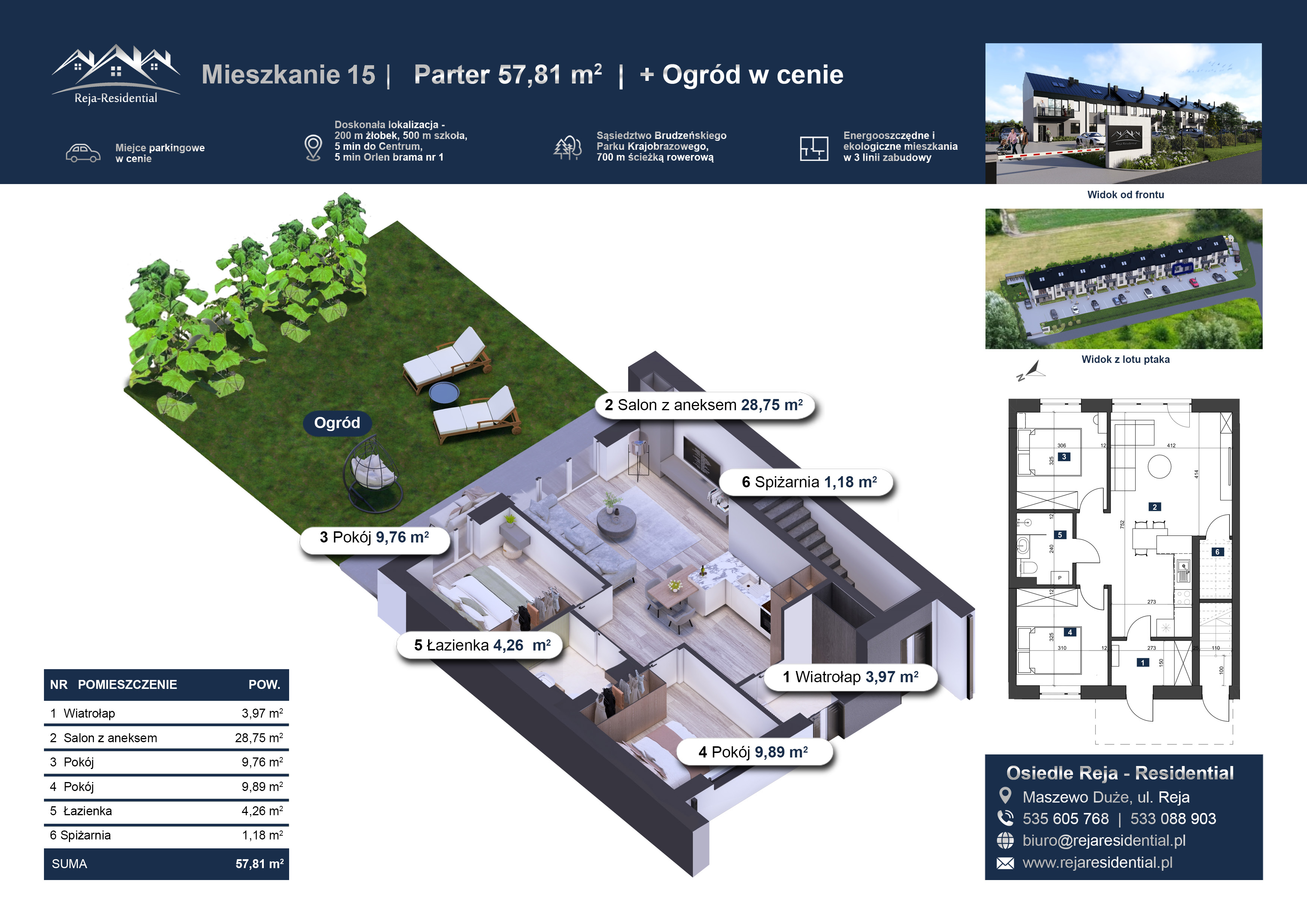 Mieszkanie nr 15 Płock Nowe mieszkania w Maszewie dużym Reja koło Płock