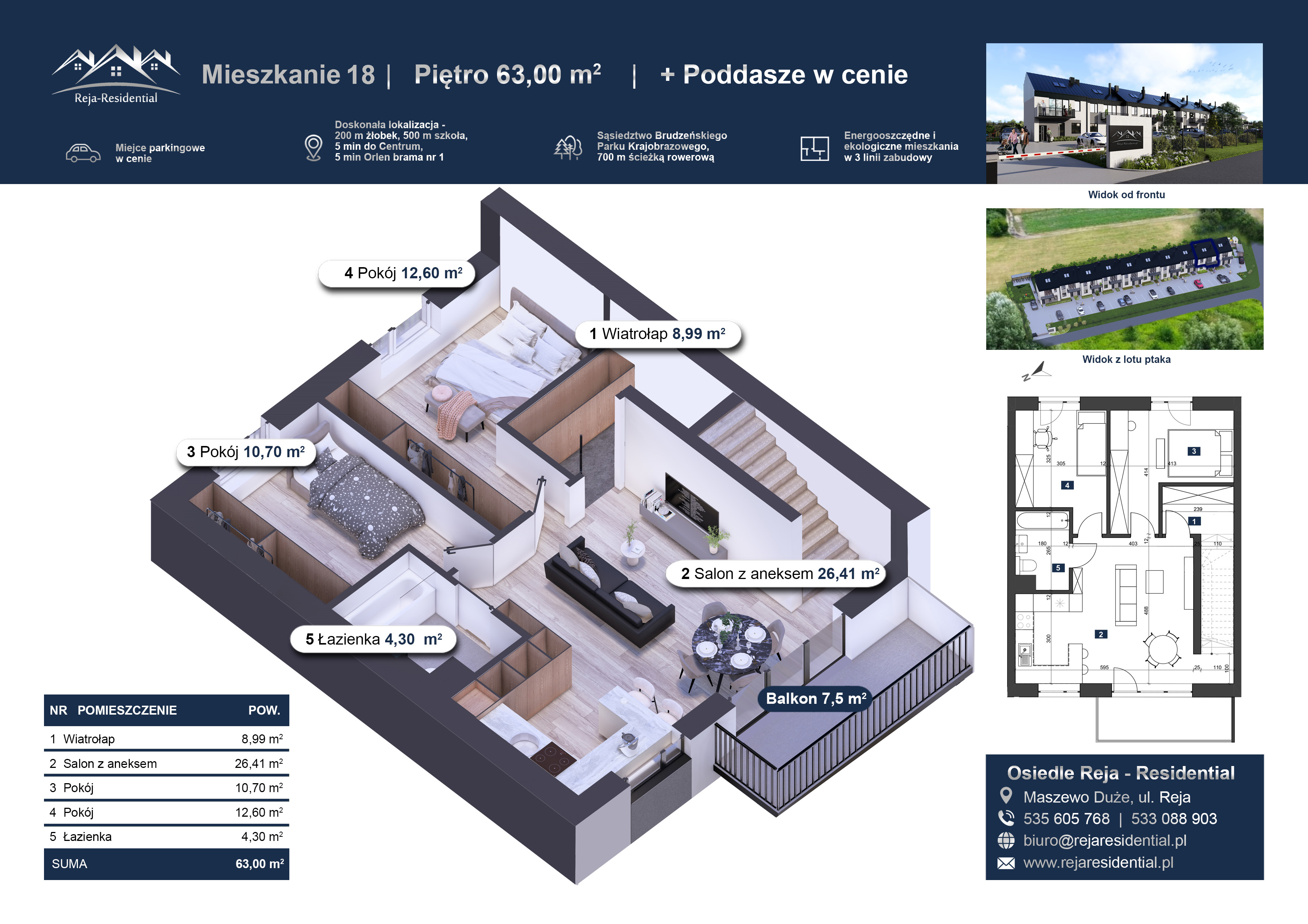 Mieszkanie nr 18 Płock Nowe mieszkania w Maszewie Dużym Reja koło Płock