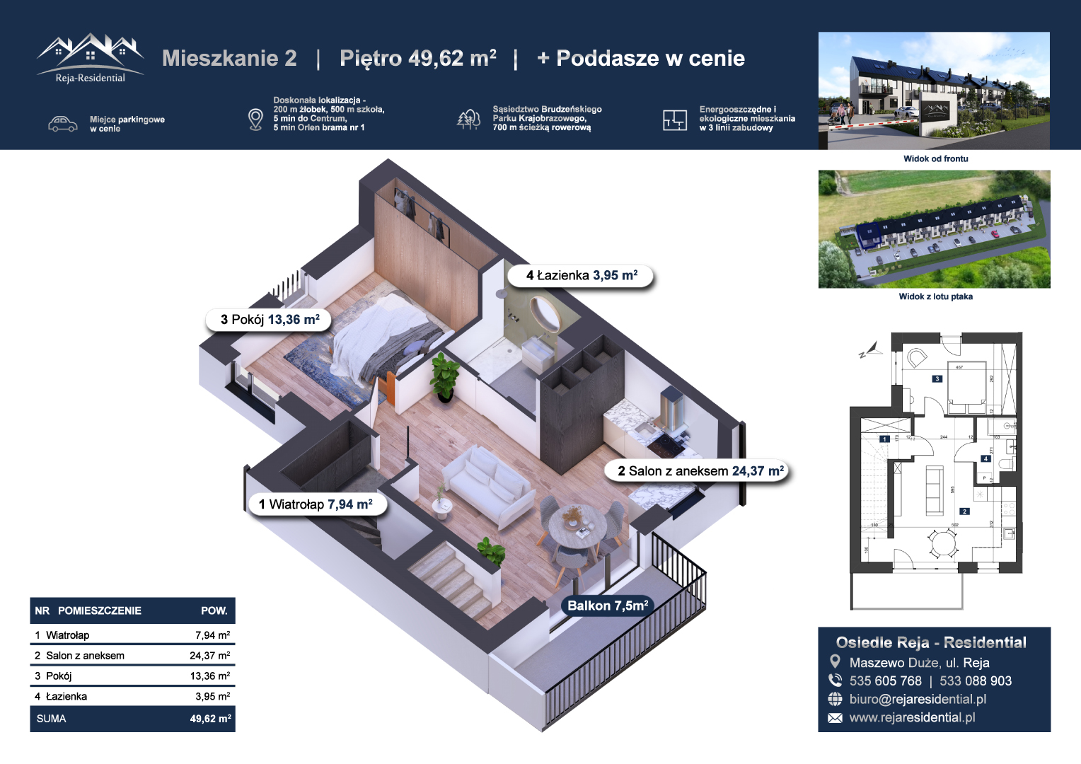 Mieszkanie nr 2 Płock Nowe mieszkania w Maszewie dużym Reja koło Płock